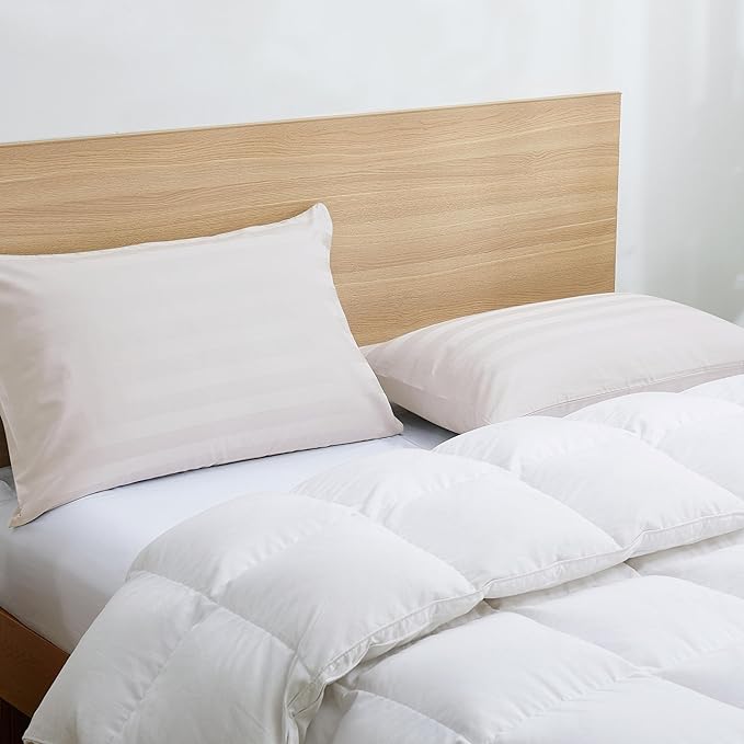 100% Cotton Classic Pillow Protectors with Invisible Zipper, 600 Thread Count Sateen Weave Soft and Breathable Pillow Cases, Protect Pillows from Dirt, Dust and Debris (King, 20"x36", Set of 4)