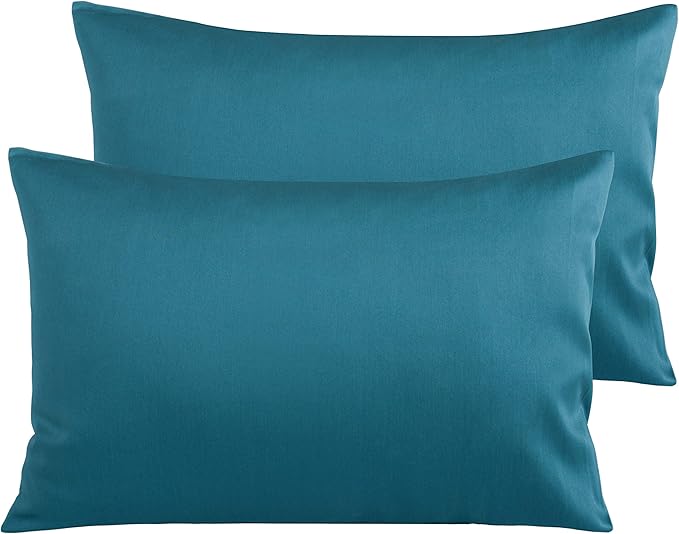 NTBAY Egyptian Cotton Queen Pillowcases - Set of 2, 500 Thread Count Cotton Pillowcases - Soft and Breathable Envelope Closure Pillow Cases - 20x30 Pillow Covers for Bed, Slate Blue
