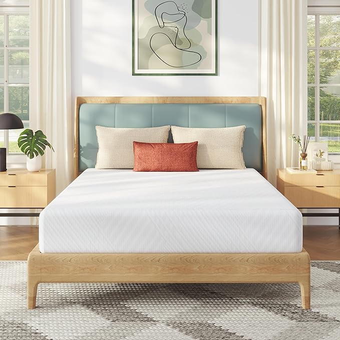 MLILY King Mattress in a Box, 10 inch Mattresses for Platform Bed Double Size Daybed, Green Tea Memory Foam Mattress for Cool Sleep & Pressure Relief, Medium