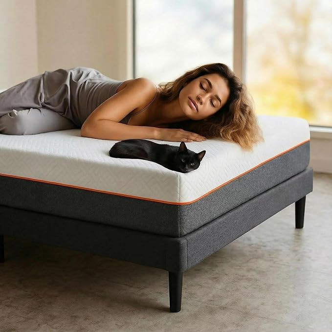 Marsail Twin Size Bed Frame and Mattress Set with Adjustable Upholstered Headboard and 8-inch Gel Memory Foam, Sturdy and Durable with 12 Support Legs, Breathable Cooling, Easy Assembly, Dark Gray