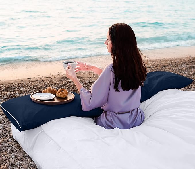 Utopia Bedding Premium 100% Waterproof Pillow Protectors with Zipper Queen Size (Set of 2), Bed Bug and Dust Mite Proof Zippered Pillow Covers, Pillow Encasement Cases, Navy