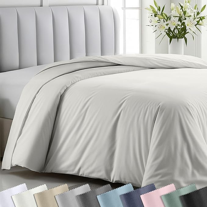 California Design Den King Size Duvet Cover Only - Winner Good Housekeeping Best Bedding Awards 2025, 400 Thread Count Sateen 100% Cotton Duvet Covers King - Ivory (Pale Tone)