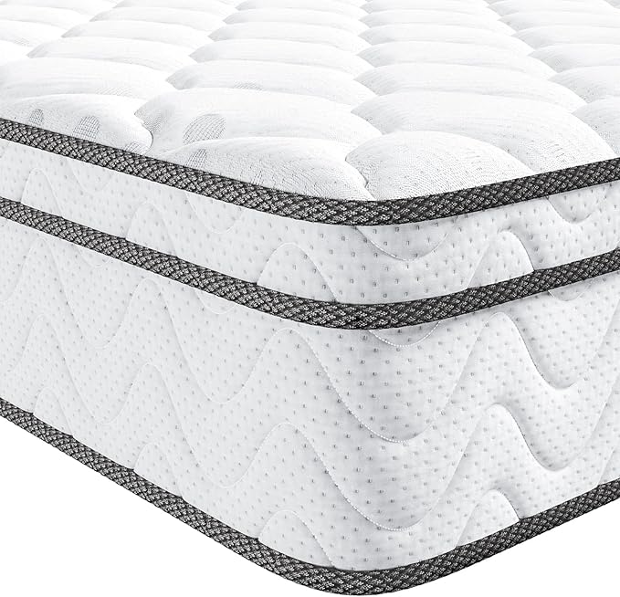 Vesgantti Mattress Twin XL 9 Inch, Fiberglass-Free | Cool Sleep Hybrid Mattress in a Box - Memory Foam & Pocket Springs, Ergonomic Design, Pressure Relief, Medium Firm Feel, 39"*80"*9