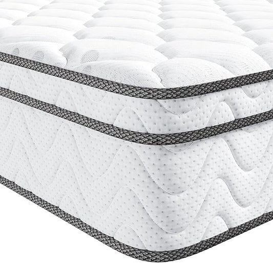 Vesgantti Mattress Twin XL 9 Inch, Fiberglass-Free | Cool Sleep Hybrid Mattress in a Box - Memory Foam & Pocket Springs, Ergonomic Design, Pressure Relief, Medium Firm Feel, 39"*80"*9