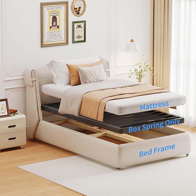 ROIL 2 Inch Twin Metal Box Spring Low Profile, Bunkie Board Bed Slat Replacement with Round Corners, 3500 lbs Capacity Heavy Duty Steel Slats, Easy Assembly, Noise Free