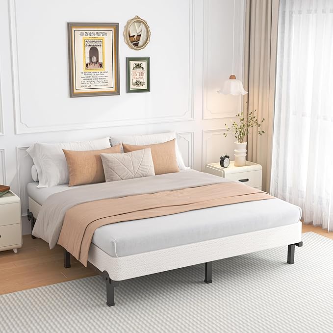 ROIL 7 Inch Full Size Box Spring, Heavy Duty Metal Bed Base Mattress Foundation with Fabric Cover, 3500lbs Max Weight Capacity, Easy Assembly, Noise Free, Non-Slip