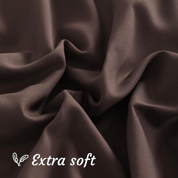 NTBAY Body Pillow Cases Set of 2, 2 Pack Brushed Microfiber 20x54 Inches, Soft, Wrinkle, Fade, Stain Resistant Dark Brown Pillow Cases with Envelope Closure