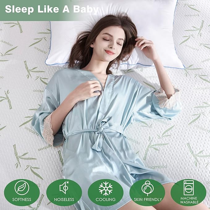 Parkdeny Twin XL Mattress Encasement, Waterproof Cooling, Rayon from Bamboo, 3D Air Fabric, Breathable, Noiseless, Washable, Fits 5"-13" Deep Mattresses