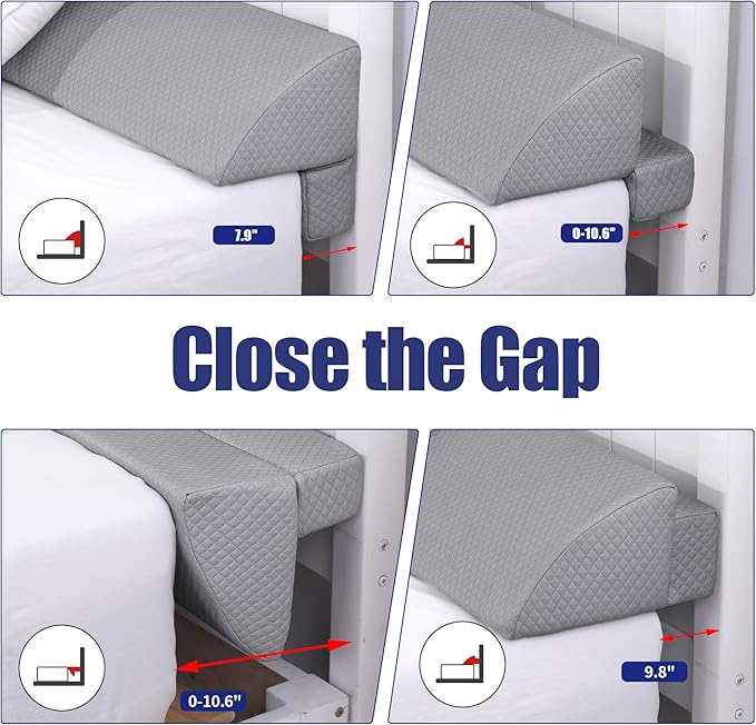 HOMBYS Wedge Pillow Headboard for Bed Gap,Foldable Bed Wedge Gap Filler King Size,Matterss Gap Filler,Multi Functional Bed Crack Pillow, Large King 76"x10.6"x6" or Gap Between (0-10")