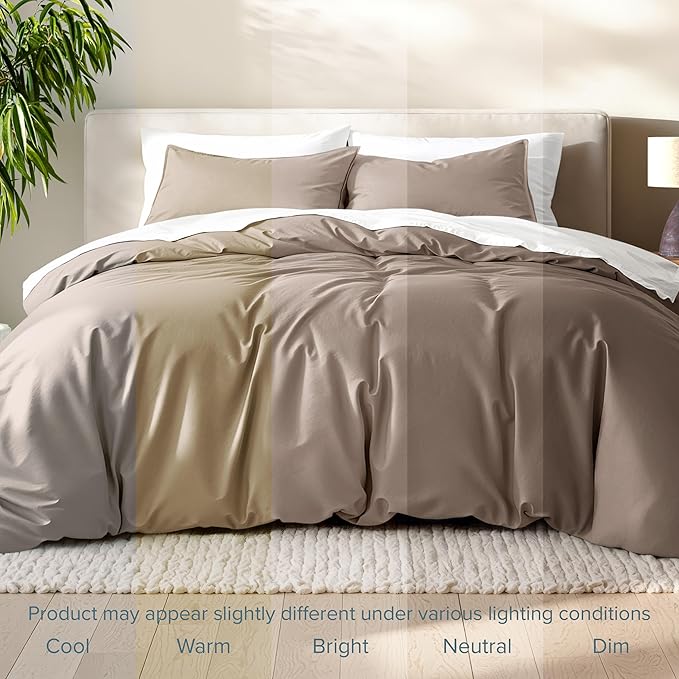 Bare Home Bedding Duvet Cover King Size - Premium 1800 Super Soft Collection - Lightweight, Cooling - Soft Breathable Bedding Duvet Cover (King, Taupe)