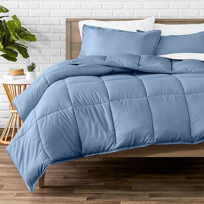 Bare Home Comforter Set - Oversized King Size - Ultra-Soft - Goose Down Alternative - Premium 1800 Series - All Season Warmth (Oversized King, Coronet Blue)