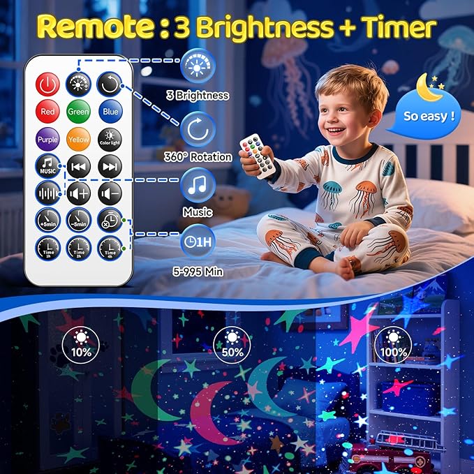 Baby Sound Machine Outdoor Speaker Electronics Projector with Star, 30 Soothing Sounds White Noise Machine for Sleep, 31 Color | 4 Films Sleep Trainer, Remote+Timer+3 Brightness Outdoor Speaker