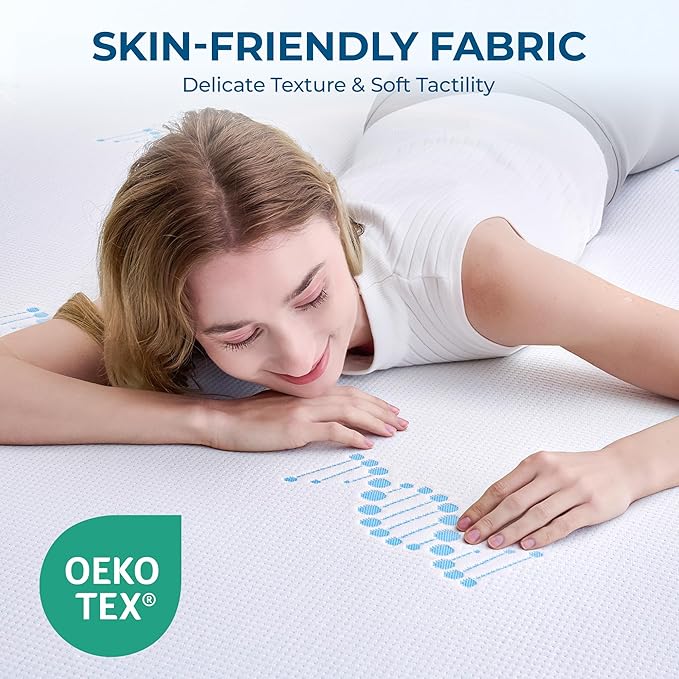 BDEUS 2 Inch Full Memory Foam Mattress Topper with Collagen-Rich Cover, Soft Double Bed Mattress Pad for Skin-Hydrating & Back Pain Relief, CertiPUR-US Certified