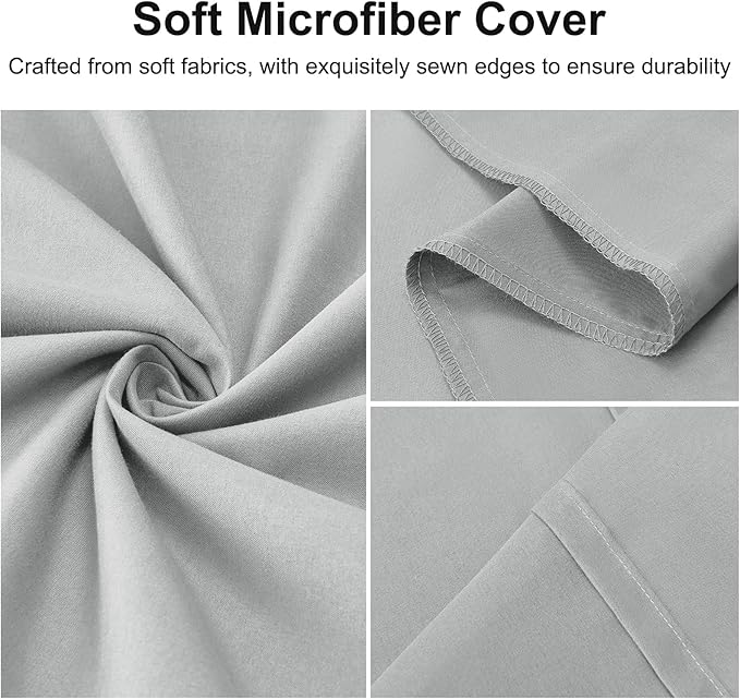 DOWNSTORIA Body Pillow Cover, Ultra Soft Microfiber Long Pillowcase, Envelope Closure Large Pillow Cases 20x54 inch (Light Gray)