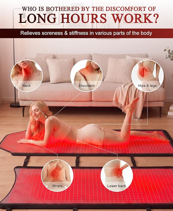 FSA&HSA Eligible Red Light Therapy Mat Full Body, 72"x33" Red Light Therapy for Body with 2625 LEDs, 660nm & 850nm Infrared Light Blanket for Muscle Relaxation, Better Sleep & Home Use