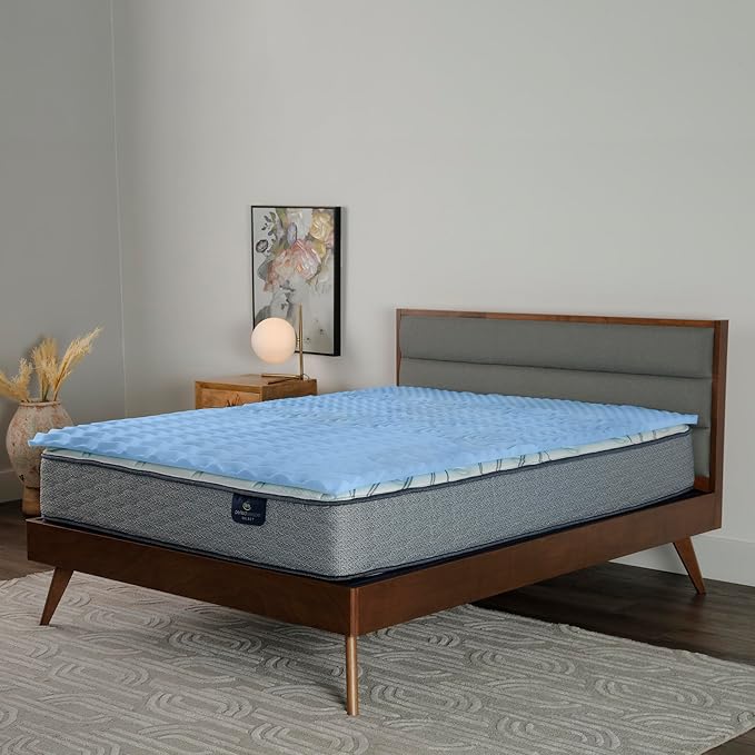 Serta Comfort Zone Cooling Memory Foam Mattress Topper, 1.5 Inch, Twin