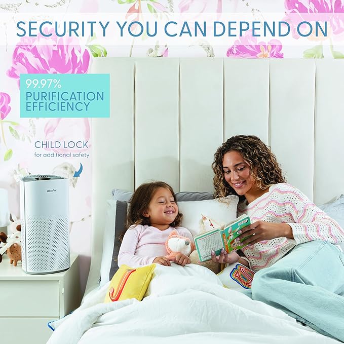 Air Purifiers for Home Large Room Pets Up to 1800 Ft² - Smart WiFi & Voice Control True HEPA Air Purifier For Home Bedroom Smoke, Dust, Pet Dander, Pollen, Sleep Mode - Kery Plus
