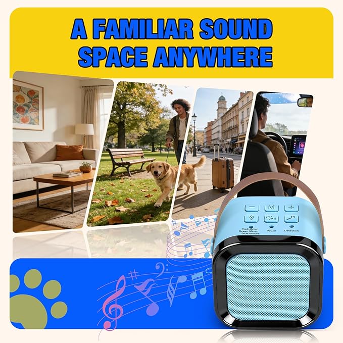 White Noise Sound Machine for Dogs, Calming Pet Anti Barking Device with Bark & Noise Detection, 20 Sounds, 7 Volume Levels, Timer, Helps Sleep & Ease Separation Anxiety, Creates Calm Space Anywhere