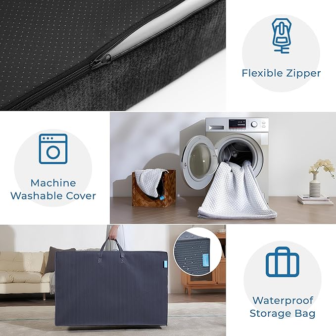 Odorless Foldable Mattress Twin XL 80" x 38" x 6", 6 Inch Folding Foam Mattress with Storage Bag, Fiberglass Free Trifold Memory Foam Mattress for RV, Guest Bed