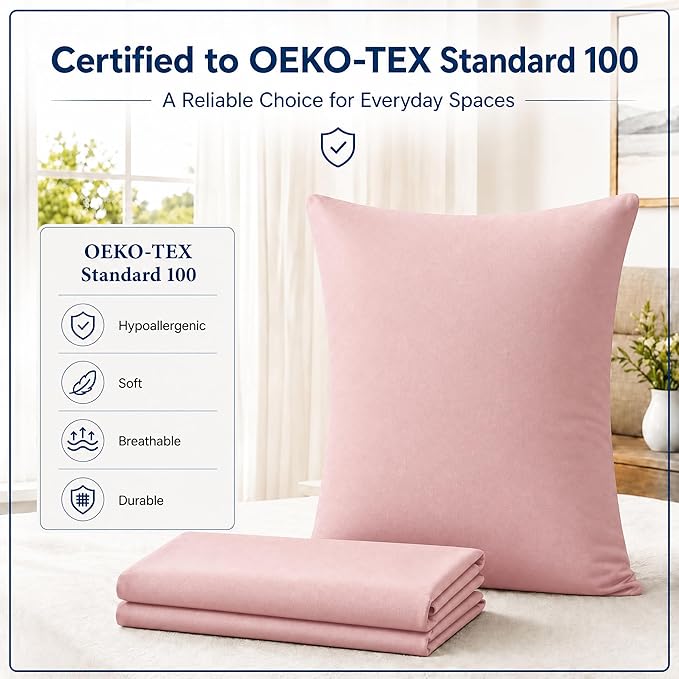 ZPECC Pillow Cases Standard Size Set of 12, 20x26 Envelope Closure Pillowcases, Soft Plain Brushed Microfiber Covers Hypoallergenic Breathable, Pink