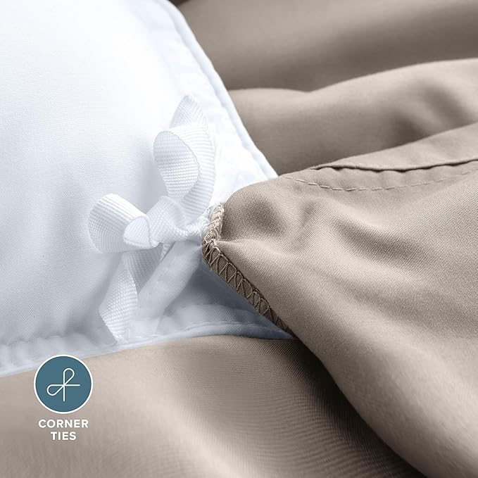 Bare Home Bedding Duvet Cover Extra Long Size - Premium 1800 Super Soft Collection - Lightweight, Cooling - Soft Breathable Bedding Duvet Cover (Twin/Twin XL, Khaki)