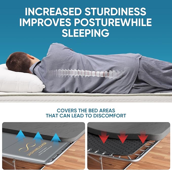 Bunkie Board Queen Size,Bed Boards for Under Mattress - Heavy Duty Reinforced Wood Support Board with Anti-Sag Design, Fits Metal Frames/Platform Beds/Sleeper Sofas