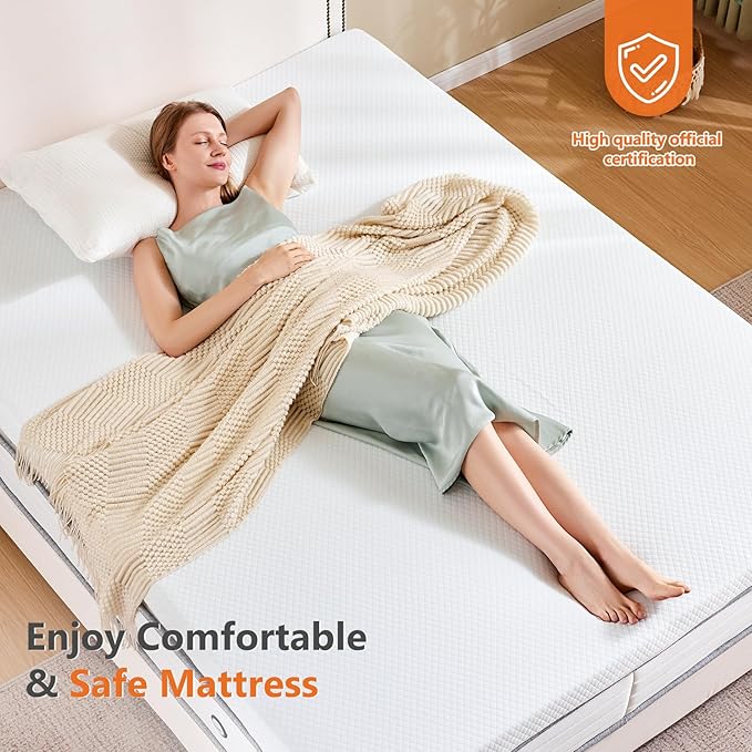 Sweetcrispy Mattress Topper Twin with Removable Soft Cover, Memory Foam 2 Inch Thick Gel Infused Cooling Toppers Pad for Twin Size Bed, Sleeper Sofa, RV, Camper, CertiPUR US Certified