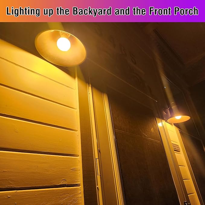 Amber Sleep Light Bulbs 1800K, A19 9W Amber Light Bulb 60W Equivalent, Blue Light Blocking 800lm, E26 Bright Warm Light Bulb for Healthy Sleep, Bedroom, Porch, Patio Lighting, Non-Dimmable, 2 Pack