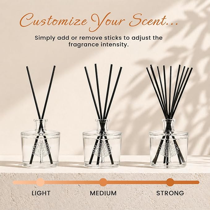 Wavertree & London Natural Persimmon & Red Currant Scented Reed Diffuser - Long Lasting Aromatherapy Air Freshener with Sticks | 250ml Glass Bottle, 6 Months Scent Life