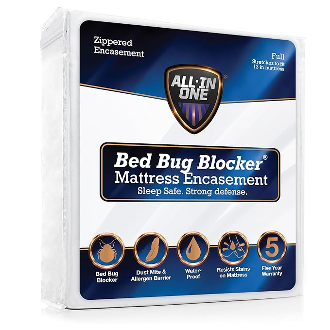 All-in-One Mattress Protector, Zippered Encasement, Water & Stain Resistant, Triple Seal Protection, Full, White