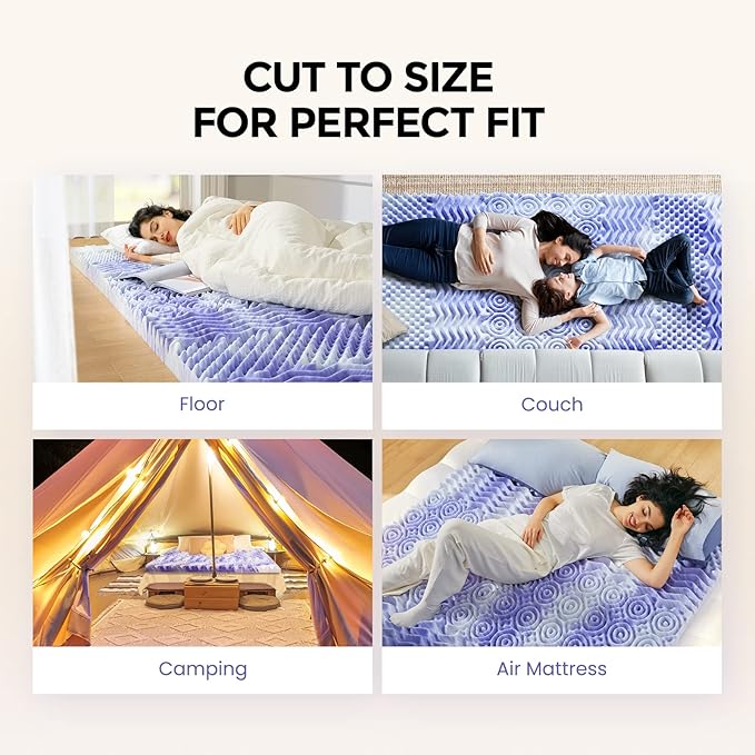 Dreamsmith 3 Inch Mattress Topper 7-Zone Memory Foam Mattress Topper Pressure Relief Soft Mattress Pad, Made with CertiPUR-US® Certified Foam, Twin XL Size Bed