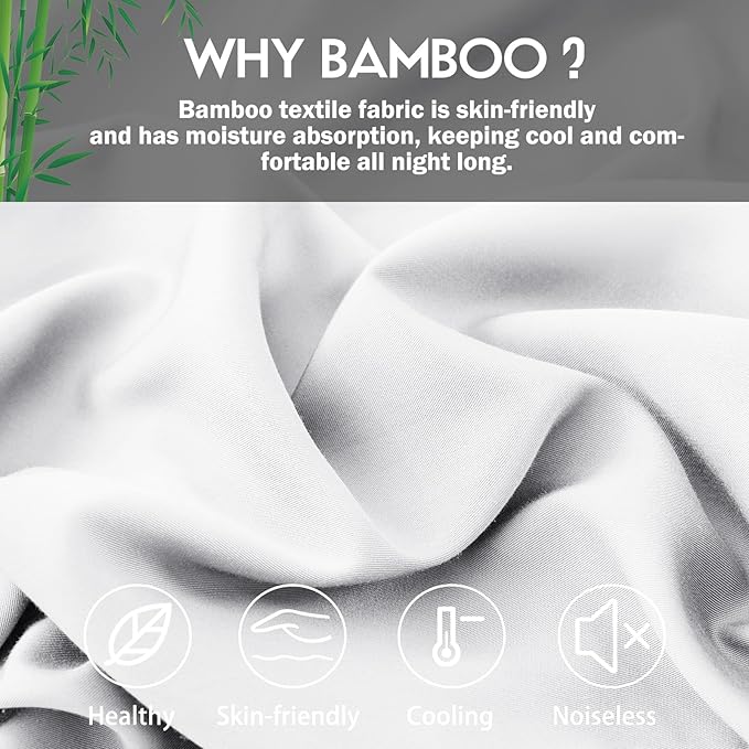 Curved Pillow Case Queen Size, Side Sleeper Pillow Cases Cover Cooling Rayon Derived from Bamboo with Zipper for hot Sleepers Hair and Skin, Breathable Silky Soft Pillowcase 1 Pack 20 * 30 Inches