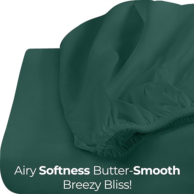 Utopia Bedding Twin Fitted Sheet - Bottom Sheet - Deep Pocket - Soft Microfiber - Shrinkage and Fade Resistant-Easy Care -1 Fitted Sheet Only (Emerald)