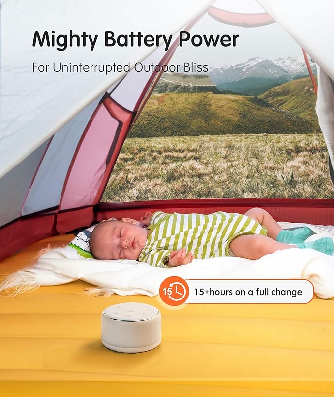 FamiSym White Noise Sound Machine Baby for Sleeping with Night Light – 34 Soothing Sounds, Rechargeable White Noise Machine for Kids Adults, Portable Lullaby Sleep Machine Baby Soother Home Travel
