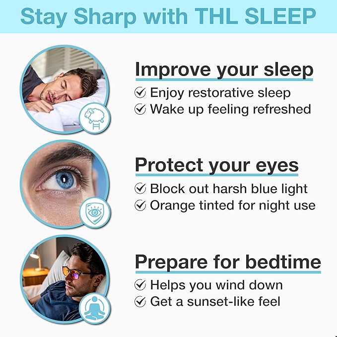 +1.0 +1.5 +2.0 +2.5 Orange Blue Light Blocking Reading Glasses for Better Sleep - Migraine Glasses for Women & Men