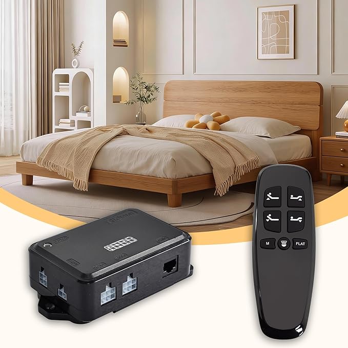 Richmat Adjustable Bed Control Box HJC25 Replacement with Wireless Remote, Head and Foot Recline Only