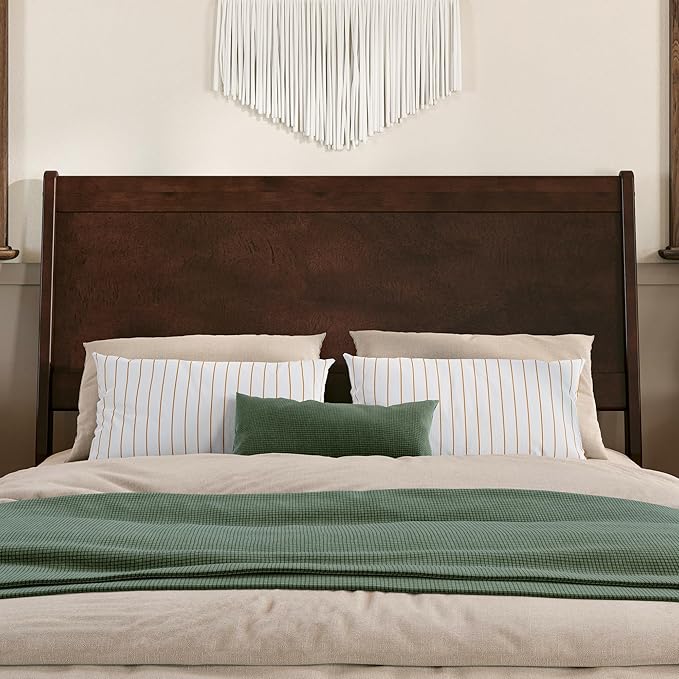 AFI, Casanova Full Solid Wood Panel Headboard, Walnut