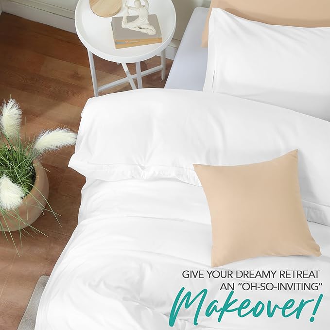 Utopia Bedding Duvet Cover Set with Pillowcases- 2 Pieces Bedding Duvet Cover with Zipper Closure - 1 Duvet Cover with 1 Pillow Sham - Soft Brushed Microfiber (Twin/Twin XL, White)