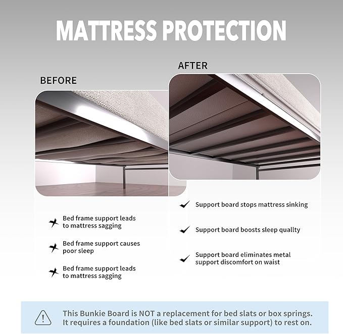 Bunkie Board,Foldablet,bunk bed10MM,Strong Support Ability,King Size 76 * 80",Mattress Support Board