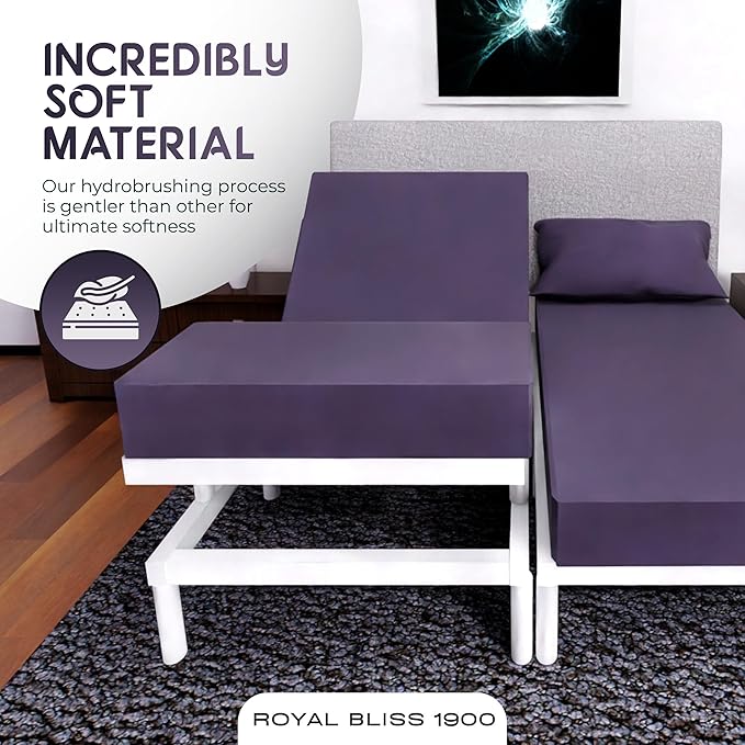 Split California King Sheets Sets - 5 Pcs Set - Cal King Split Sheets Sets for Adjustable Bed California King Split Sheets (Plum)