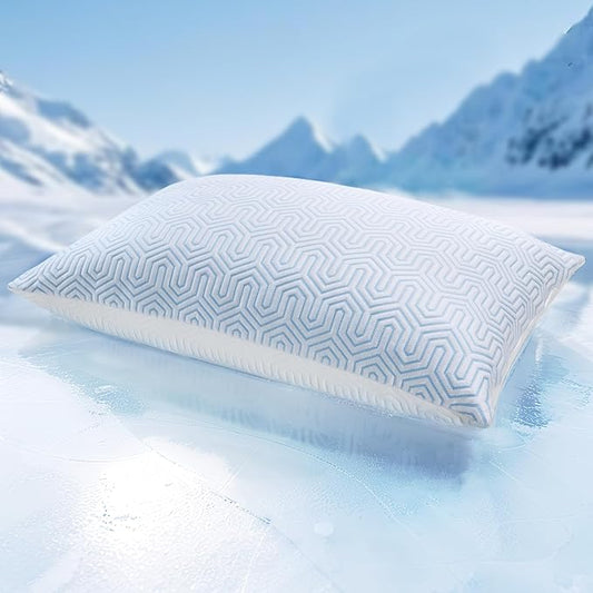 puredown® Cooling Goose Feather Down Pillow, Set of 1, King Size Bed Pillow Insert with Soft Cooling Pillowcase for Cool Sleep