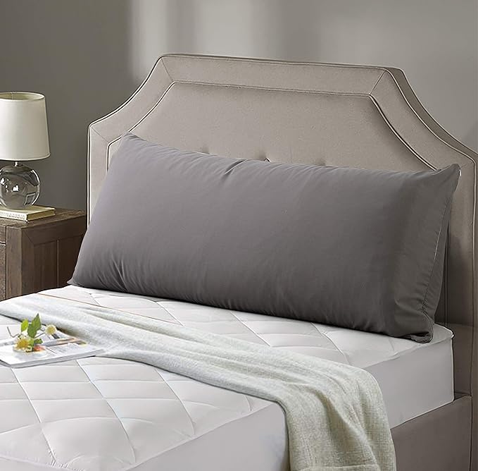 EVOLIVE Ultra Soft Microfiber Body Pillow Cover/Pillowcases 21"x54" with Hidden Zipper Closure (21"x54" Body Pillow Cover, Charcoal Grey) (Pack of 2)