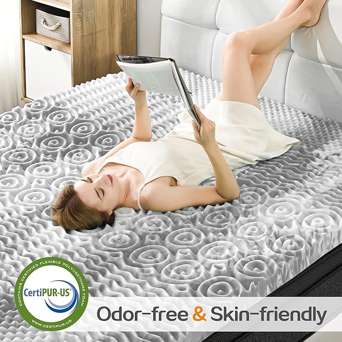 SINWEEK 1.5 Inch Memory Foam Mattress Topper Twin XL, Twin Extra Long Mattress Pads for College Dorm Single Bed, Pressure Relieve CertiPUR-US Certified, 39x80 Inches, Gray