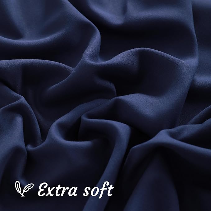 NTBAY Body Pillow Cases Set of 2, 2 Pack Brushed Microfiber 20x54 Pillow Cases, Soft, Wrinkle, Fade, Stain Resistant Navy Blue Pillow Cases with Envelope Closure, 20x54 Inches, Navy Blue