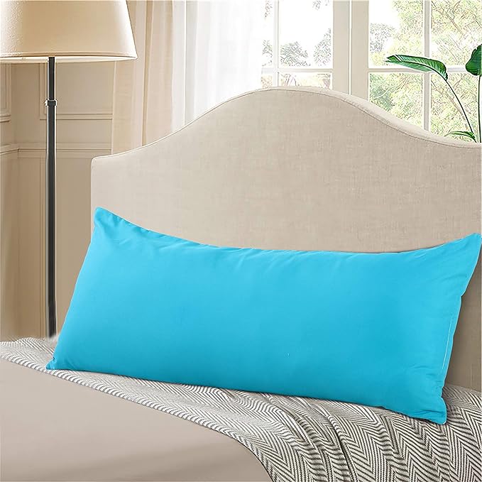 EVOLIVE Ultra Soft Body Pillow Cover 21"x54", Cozy Microfiber Pillowcase with Hidden Zipper, Breathable, Perfect for Pregnancy & Side Sleepers, Cover Only (21"x54" Body Pillow Cover, Ocean)