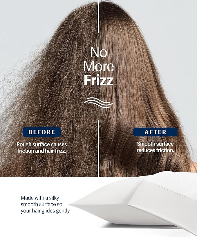 REST® Evercool®+ Cooling Pillowcases King - 2 Pillowcase for Sensitive Skin, Silver Infused Fabric for Hygienic Sleep, Silky Smooth for Curly Hair, High Elastic for Snug Fit (19x35 inches)