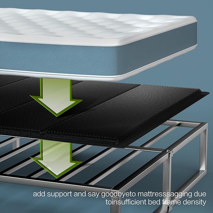 Bunkie Board 10MM, Folding Spring Box, Light and Thin, Breathable, Noise Minimizing, Moisture Resistant Bunkieboards,Bed Support Flat Noodles, Full Size 54x75''