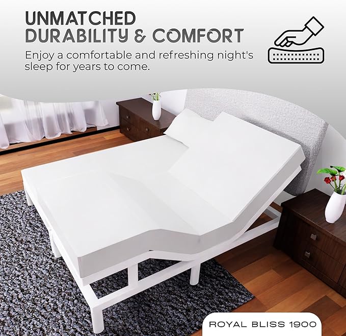 Royal Bliss Split Sheets - 5Pc Set - Easy Fit California King Size - Adjustable Bed Compatible (White)