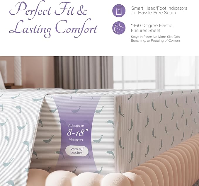 Carressa Linen 100% Egyptian Cotton King Size Sheets Set - 600 Series Hydrangeas Printed Egyptian Cotton Sheets King Size (4 PC, Green Dolphin), 16" Deep Pocket Sateen Weave Luxury Bed Sheet