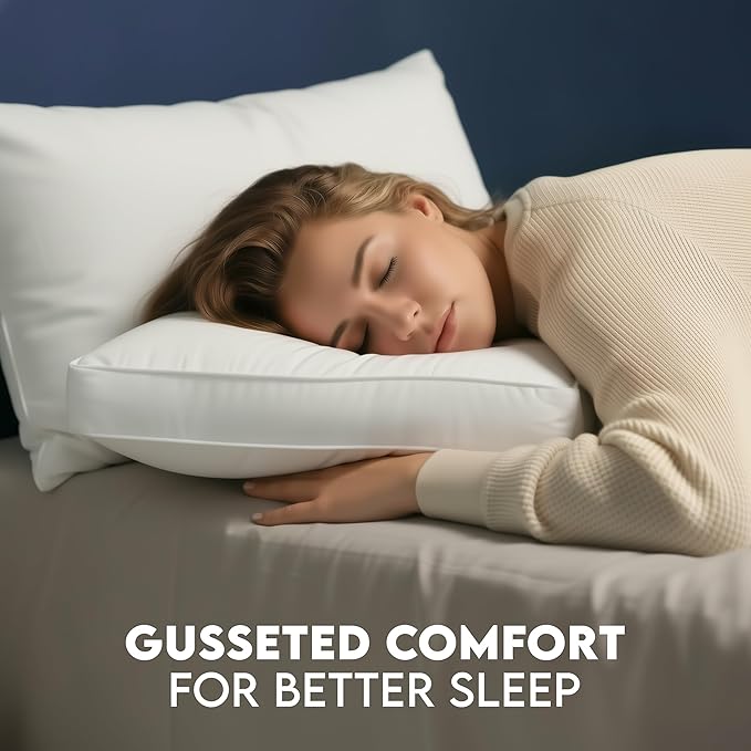 Utopia Bedding Bed Pillows for Sleeping King Size (White), Set of 4, Soft & Fluffy Pillow with Down Alternative Filling, Cooling, Hotel Quality, Gusseted Pillow for Back, Stomach or Side Sleepers